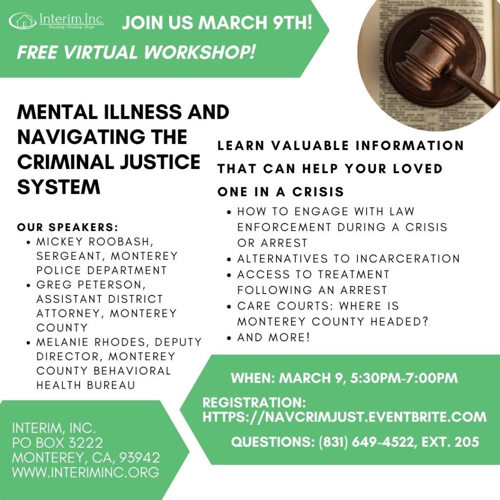 Mental Illness and Navigating the Criminal Justice System 8 a poster for a workshop