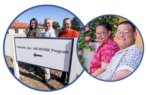 a group of people standing next to a sign
