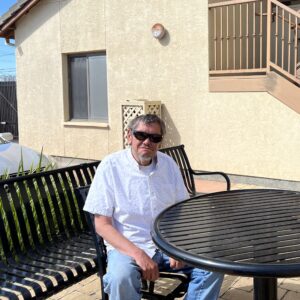 a man sitting at a table